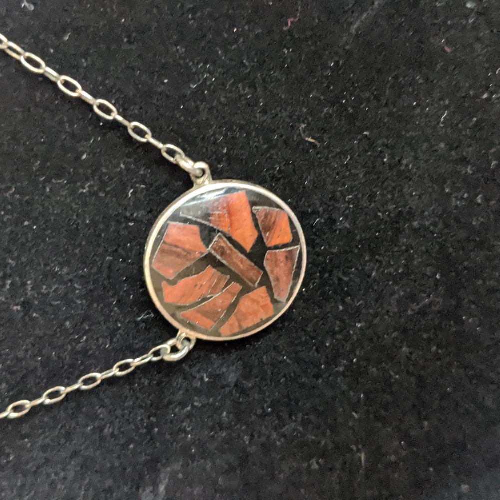Sterling Silver Inlay Necklace - Picture 2 of 6